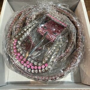 Pink and Silver Rhinestone Belt